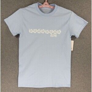 Aloha Hibiscus Womens TShirt Medium Blue Hawaii Big Island Flower Kona Marlin